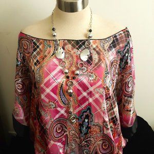 Zenobia Multi-Print Plus Blouse (New)